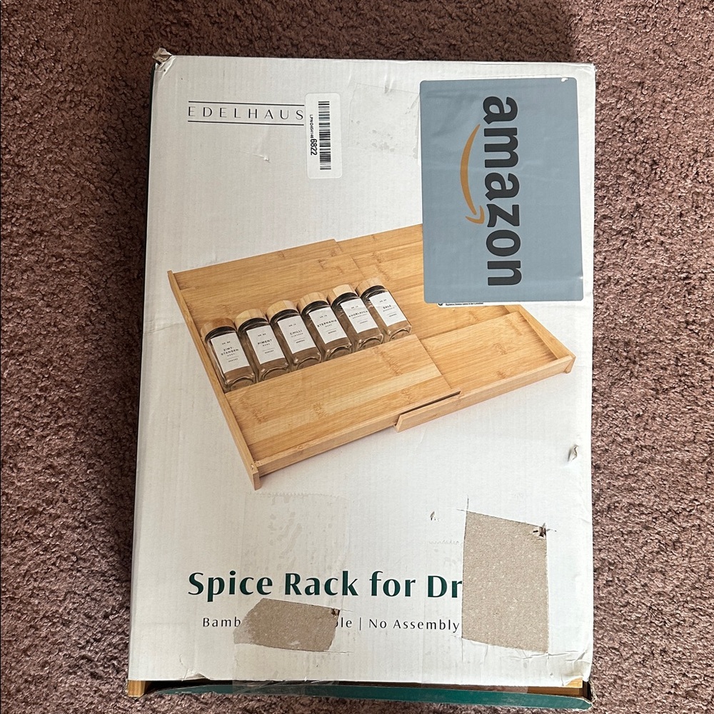 Bamboo Spice Drawer Organizer - Expandable 4 Tier Rack 12" to 24" WideShip Alone - Picture 8 of 8